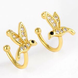 Arany tónusú Emporia Ötvözetű Fülbevaló Fehér Emporia® Kristállyal és Fekete Emporia® Kristállyal, CAT032 146729475 - Női ékszer