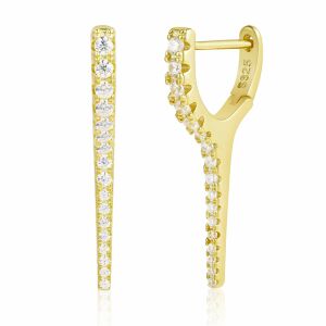 Arany tónusú Emporia Ötvözetű Fülbevaló Fehér Emporia® Kristállyal, CAT116 146729482 - Női ékszer