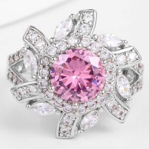 Arany tónusú Emporia Ötvözetű Gyűrű Rózsaszínű Emporia® Kristállyal és Fehér Emporia® Kristállyal, CAT128/52 146729507 - Női ékszer