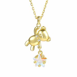 Arany tónusú Emporia Ötvözetű Nyaklánc Fehér Emporia® Kristállyal, CAT007 146729520 - Női ékszer