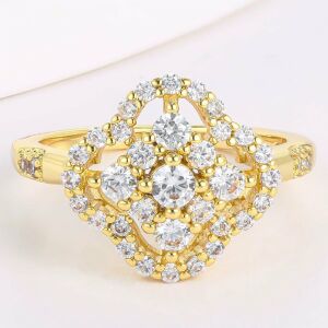 Arany tónusú Emporia Ötvözetű Gyűrű Fehér Emporia® Kristállyal, CAT061/57 146729538 - Női ékszer