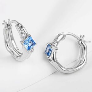 Arany tónusú Emporia Ötvözetű Fülbevaló Kék Emporia® Kristállyal, CAT124 146729570 - Női ékszer