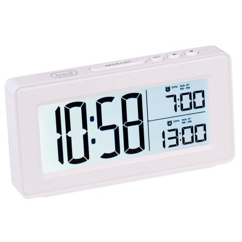 Trevi SLD 3P40 digitális ébresztőóra nagy, háttérvilágítású LCD kijelző, két külön beállítható ébresztés, fehér színben 146729922