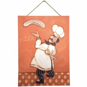 Pufo Chef faldekoráció típusú festmény pizzériába vagy étterembe, 38 cm 146731733 - Fémtábla