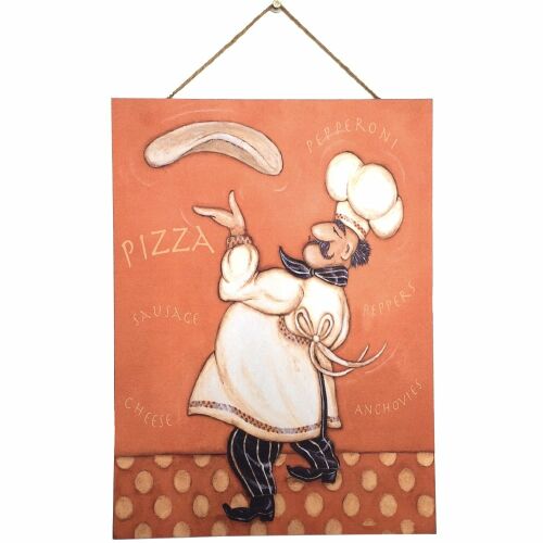 Pufo Chef faldekoráció típusú festmény pizzériába vagy étterembe, 38 cm 146731733