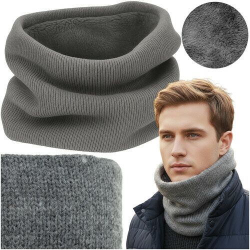 Trizand Szürke Plüss és Kötött Férfi Sál, Univerzális Méret, 30x24 cm 146733396