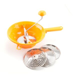 Hal- és paradicsompasszírozó 24 cm 3 betétes TILLY műanyag sárga