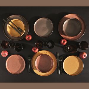 URBAN BRUGES kerámia étkészlet 18 db-os - barna színben