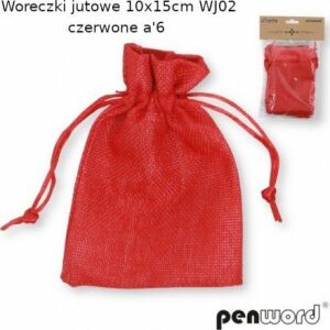 Penword WORECZKI JUTOWE 10x15cm WJ-02 CZERWONE a6 Penword 146735107 - Ambalaje cadouri