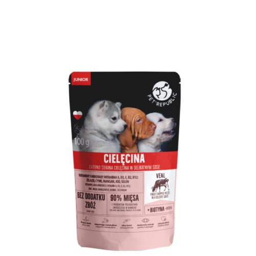 PET REPUBLIC Junior Fein gehacktes Kalbfleisch - Nassfutter für Hunde - 100 g 146735136