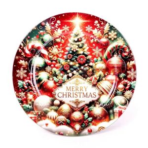 Tálca kerek műanyag karácsonyfadísz 33cm 146735139 - Tálca