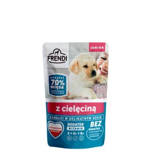 FRENDI Junior Pieces in einer delikaten Sauce mit Kalbfleisch - Nassfutter für Hunde - 100 g 146735270 - Hundefutter
