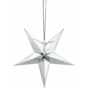 Stea pentru pom de Craciun, Hartie, 30 cm, Argintiu 146735338 - Decorațiuni pentru pomul de Crăciun