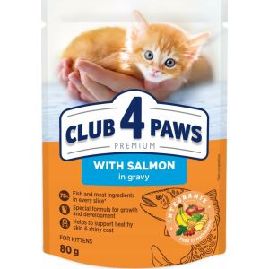 Synteza CLUB4L MACSKA zacsk.80g KITTEN LOSOSZ szószban /24