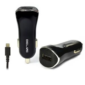 Beline autós töltő 1xUSB + lightning 1A fekete iPhone 5/6/7/8/X