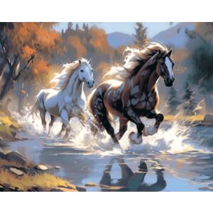 Gyémánt mozaika Lovak átszágulnak a folyón 30x40cm 2000174