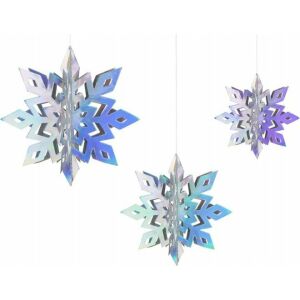 Zawieszki dekoracyjne Śnieżynki, opalizujący, 15-25 cm (1 op. / 6 szt.) 146736679 - Ozdoby choinkowe