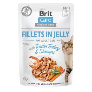 BRIT Care Fillets in Jelly filety z indykiem i krewetkami w galaretce - mokra karma dla kota - 85 g 146737145 - Karma dla kotów