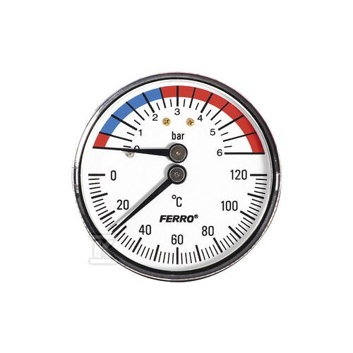 HŐMÉRSÉKLETNYOMÁSMÉRŐ 63MM 1/2 AXIALIS 6BAR-IG 120C 146737245