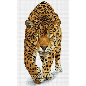 Gyémánt hímzés Diamond Dotz Leopárd vadászat közben 40x60cm DQ9007