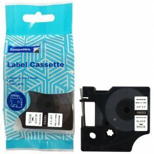 DYMO D1 18053 9mm x 1.5m fekete-fehér hőzsugor cső S0718280 helyettesítő
