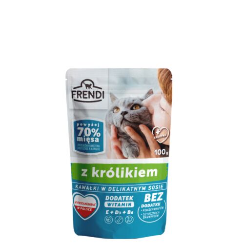 FRENDI Darabok szószban nyúllal - nedves macskaeledel - 100 g 146737814