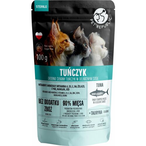 PET REPUBLIC Steril Fein gehackter Thunfisch in Sauce - Nassfutter für Katzen - 100 g 146737816