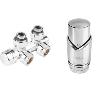 Set robinet tur retur dublu integrat, decorativ cu cap termostatic, crom 146738171 - Instalații de apă, gaz & încălzire