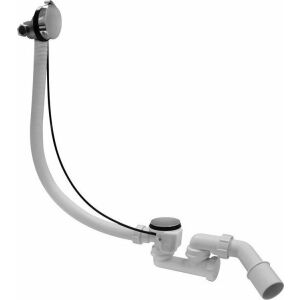 Szifon Mc Alpine Készlet (szifon) lefolyó-túlcsorduló kádfürdő 40/50mm elhagyással mechanikus töltőberendezéssel és automatikus sárgaréz króm [5]