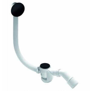 Wirquin szifon fürdőkádhoz öntisztító quick-clac, fekete matt 30724120