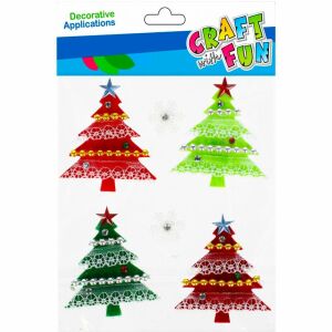 WEIHNACHTSBAUM AUS FILZ, GÜNSTIG, 4 STÜCK, MOTIV 12/144 146741472 - Kunst & Hobby