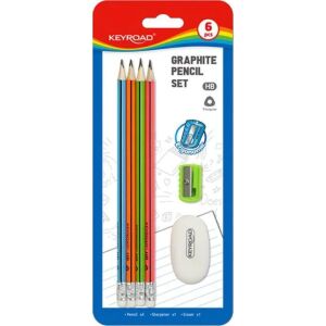Creioane HB cu radieră și ascuțitor creioane 6el 146741754 - Seturi de papetărie
