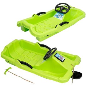 Enero Adas - műanyag szánkó kormánnyal és fékkel, 84x43x25 cm, zöld