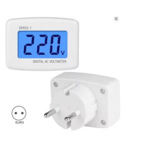 AC 110V–220V Digitális Voltmérő – EU szabványos csatlakozóval, LCD kijelzővel VAN-012 146743947 - Feszültségvizsgáló