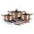 Berlinger Haus BH-6151 10 piece cookware set, Metallic Line Rose Gold Edition, featuring pots, pans, and utensils