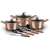 Berlinger Haus BH-6151 10 piece cookware set, Metallic Line Rose Gold Edition, featuring pots, pans, and utensils