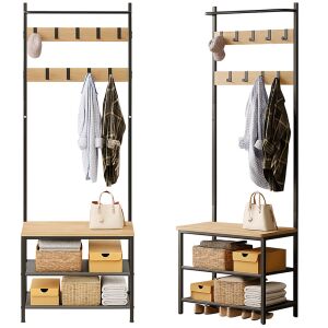 KLEIDERSTÄNDER SCHUHE MÄNTEL HELLBRAUNER STEHENDE BODEN LOFT-STIL REGAL 146744691 - Haken