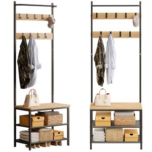 KLEIDERSTÄNDER SCHUHE MÄNTEL HELLBRAUNER STEHENDE BODEN LOFT-STIL REGAL 178 cm 146744740 - Haken