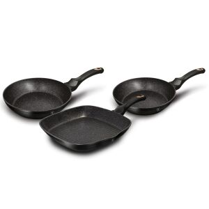 Berlinger Haus BH-6156 Black Rose Collection 3-piece Frying Pan Set 139515692 - Frying Pan