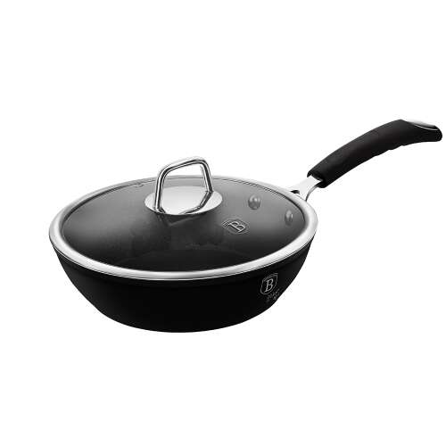 Berlinger Haus BH-6119 Deep Frying Pan with Lid, 24 cm, Black Professional Line