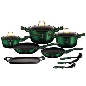 Berlinger Haus BH-6066 Emerald Collection 12+2 piece cookware set, green - Berlinger Haus