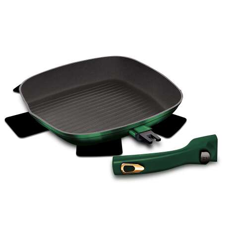 Berlinger Haus BH-6089 Grill Pan with Removable Handle, 28 cm, Emerald Collection