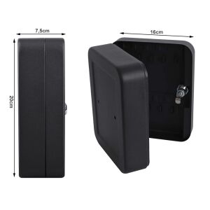 Zárható fém kulcstartó doboz 20 kulcsnak címkékkel - 20x7,5x16cm 146750131 - Lakberendezés