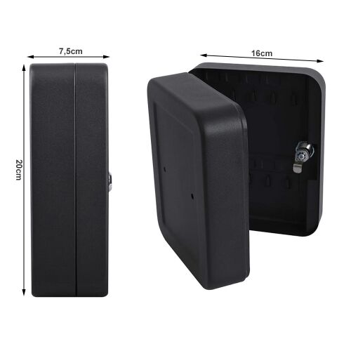 Zárható fém kulcstartó doboz 20 kulcsnak címkékkel - 20x7,5x16cm 146750131