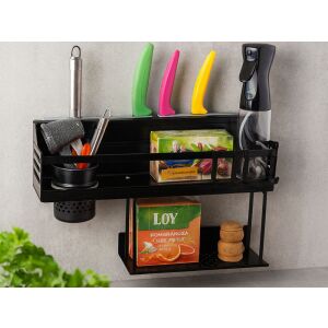 Konyhai fali polc késtartóval, 24x39x12cm - fekete 146752274 - Tárolás & Rendszerezés