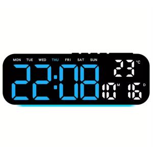 Modern Color-Changing Alarm Clock with Ambient Light, Temperature & Humidity Display. Gh9015 - KÉK