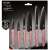 Berlinger Haus BH-2595 6 piece knife set, pink, black blades, rose gold handles