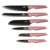 Berlinger Haus BH-2595 6 piece knife set, pink, black blades, rose gold handles