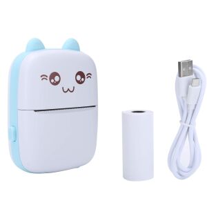 Akkumulátoros hordozható hőpapiros nyomtató 57mm-es tekercshez - kék 146752687 - Mobil nyomtató