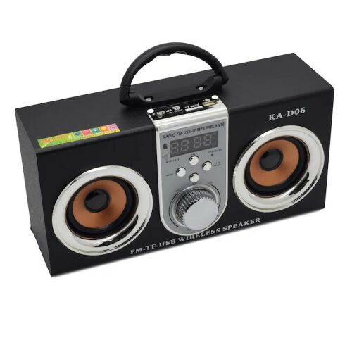 KA-D06 Hordozható Bluetooth Hangszóró, MP3 Lejátszóval, Rádióval – 8 W, Ezüst / Fekete 146753357